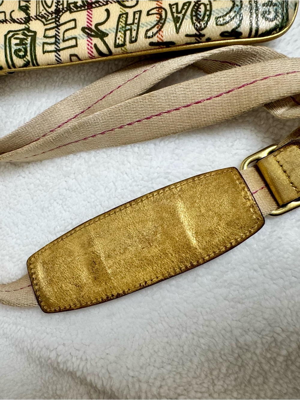 Coach Scribble Plaid Crossbody Bag Gold Trim Y2K Style 10993 - Picture 14 of 16